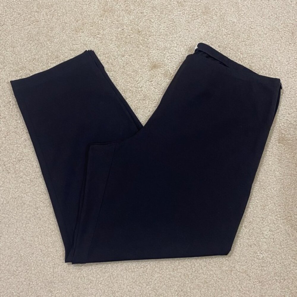 NWOT EILEEN FISHER Organic Cotton Cropped Pants w Side Zipper BROWN Size L